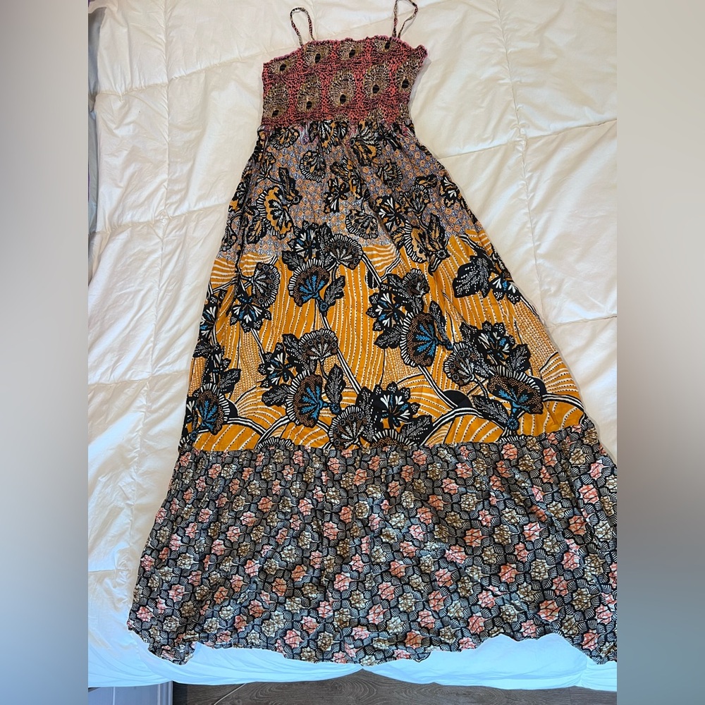 Floral Multicolor Maxi Skirt Anthropologie size small multicolor